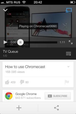 youtube на chromecast